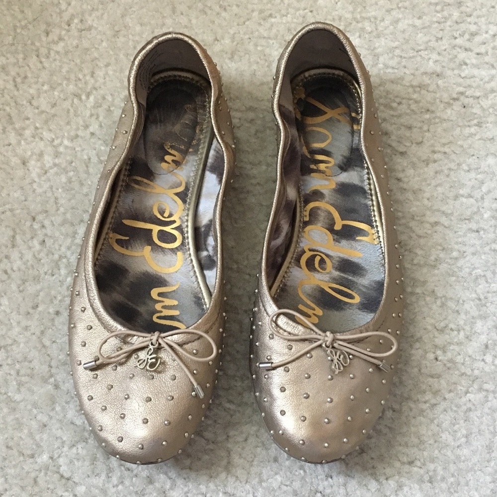 Sam Edelman gold studded ballet flats, size 7